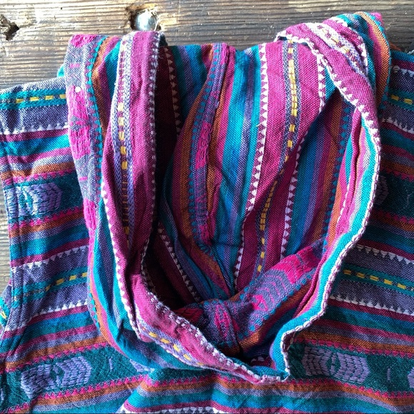 62 East cotton skater girl Aztec pattern pink purple teal crop hooded vest sz M - Picture 11 of 11